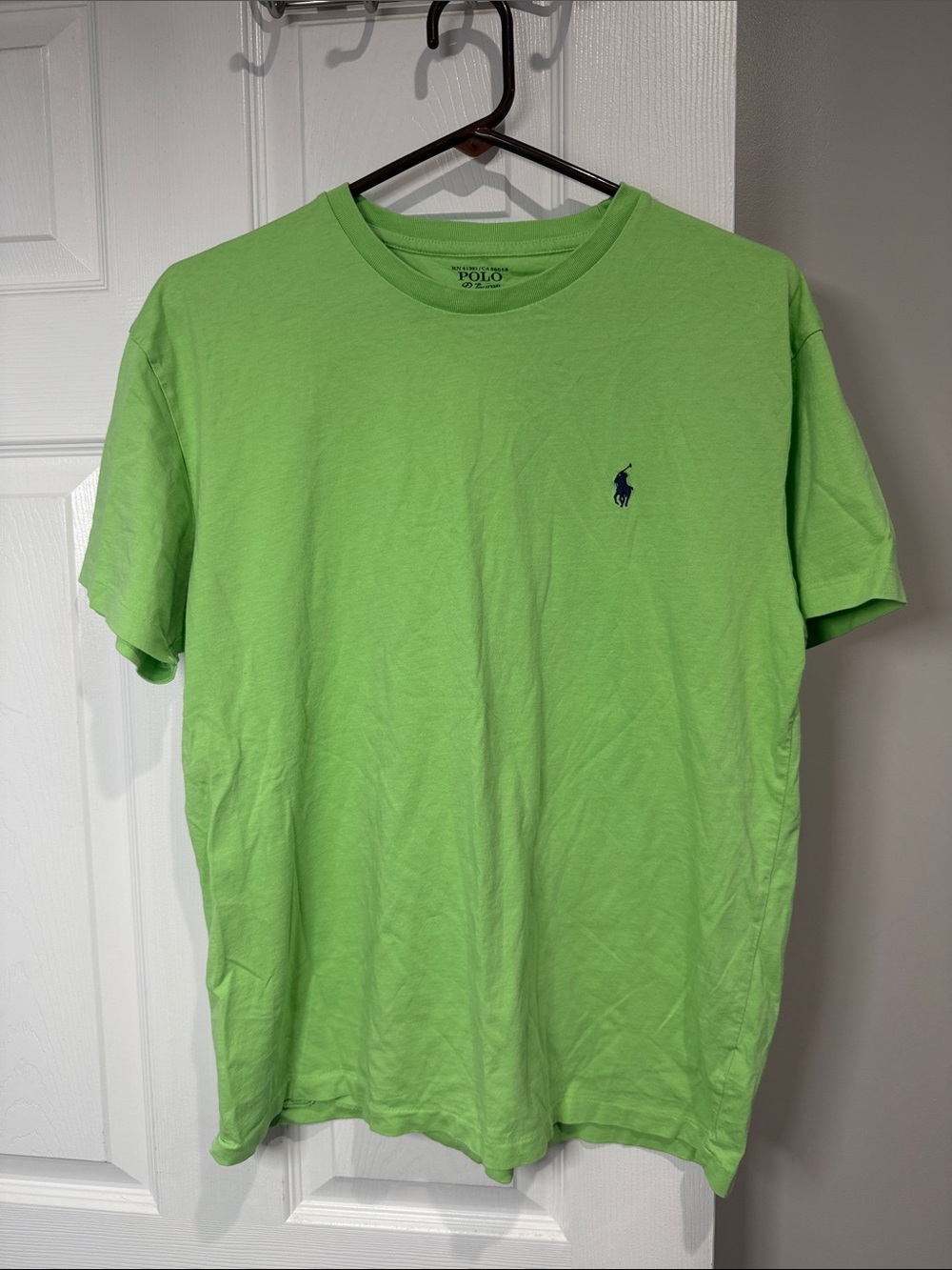 Polo by Ralph Lauren Neon Green Crew Neck T-Shirt with Navy Pony